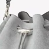 Cinch Medium Dove Suede Denim and Smooth Calf Leather Shoulder Bag