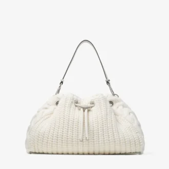 Cinch Medium Latte Knitted Wool Shoulder Bag