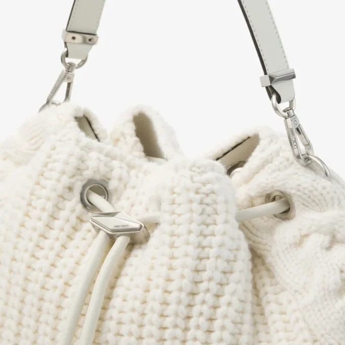 Cinch Medium Latte Knitted Wool Shoulder Bag