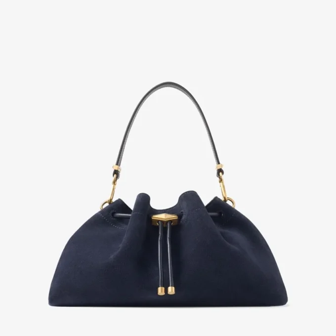 Cinch Medium Marine Suede Shoulder Bag