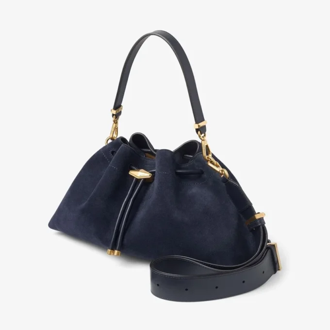 Cinch Medium Marine Suede Shoulder Bag