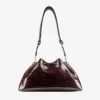 Cinch Medium Sambuco Croc Embossed Leather Shoulder Bag