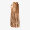 Cinch Mini Toffee Suede Mini Bag with Suede Fringe Tassels