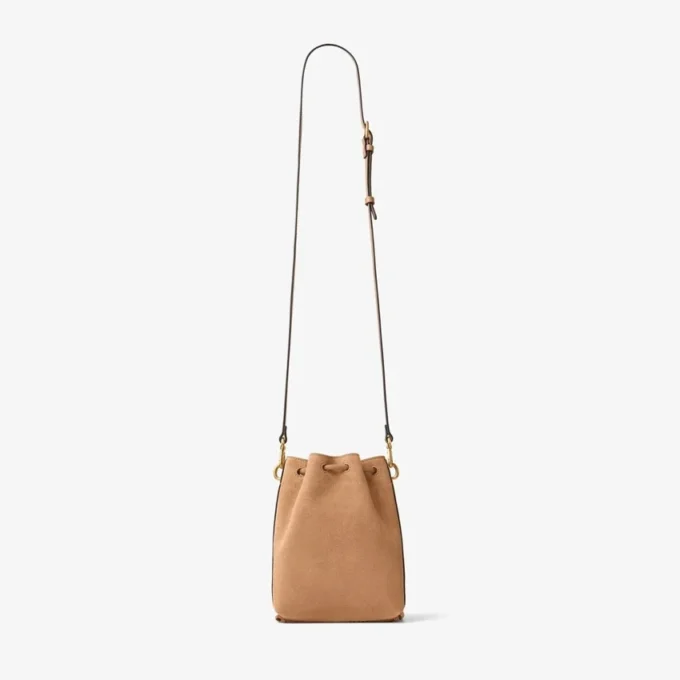 Cinch Mini Toffee Suede Mini Bag with Suede Fringe Tassels