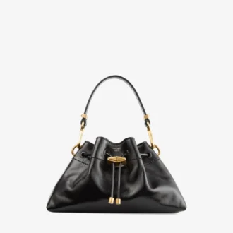 Cinch Small Black Soft Shiny Biker Leather Shoulder Bag