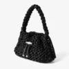 Cinch Small Black Woven Satin Shoulder Bag