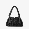 Cinch Small Black Woven Satin Shoulder Bag
