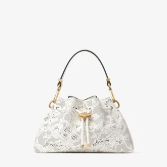 Cinch Small Latte Perforated Lace Leather Shoulder Bag