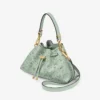 Cinch Small Verde Jimmy Choo Perforated Leather Lace Shoulder Bag
