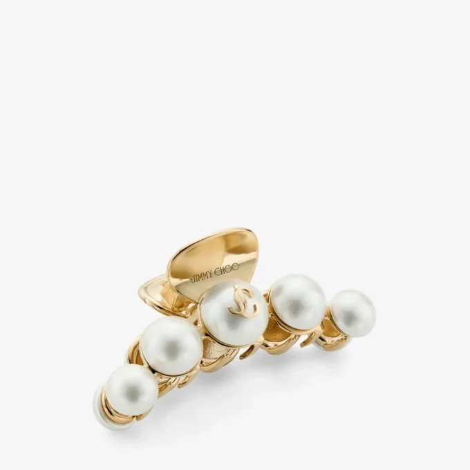 Claw Hair Clip Gold-Finish Pearl Claw Hair Clip