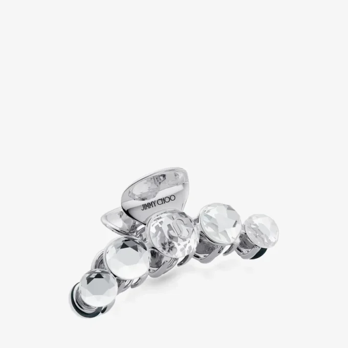 Claw Hair Clip Silver-Finish Crystal Claw Hair Clip