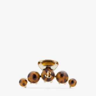 Claw Hair Clip Tortoiseshell and Gold Finish Metal and Acrylic Claw Hair Clip