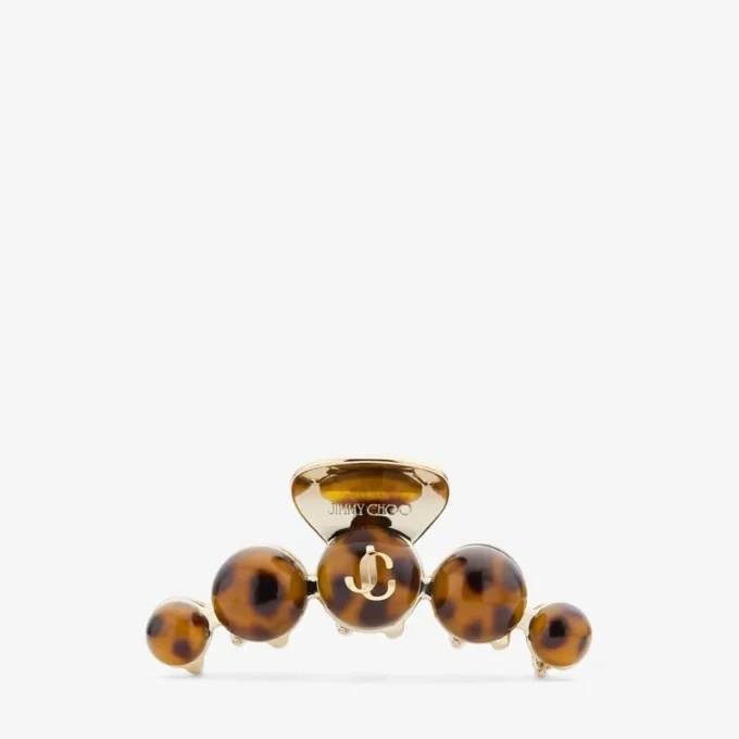 Claw Hair Clip Tortoiseshell and Gold Finish Metal and Acrylic Claw Hair Clip