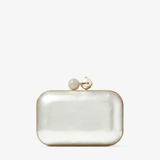 Cloud Ivory Mother of Pearl Clutch Bag with Crystal Clasp