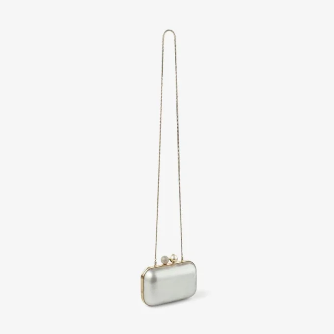 Cloud Ivory Mother of Pearl Clutch Bag with Crystal Clasp