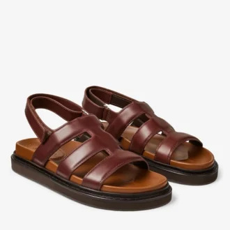 Cove Sandal Chestnut Waxed Calf Leather Sandals