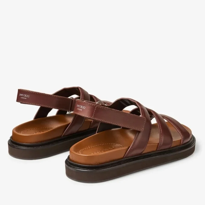 Cove Sandal Chestnut Waxed Calf Leather Sandals