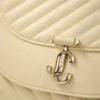 Curve Clutch Buttermilk Quilted Biker Leather Clutch