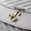 Curve Clutch Dove Quilted Biker Leather Clutch Bag