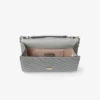 Curve Clutch Dove Quilted Biker Leather Clutch Bag