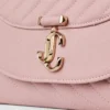 Curve Clutch Rose Quilted Biker Leather Clutch Bag