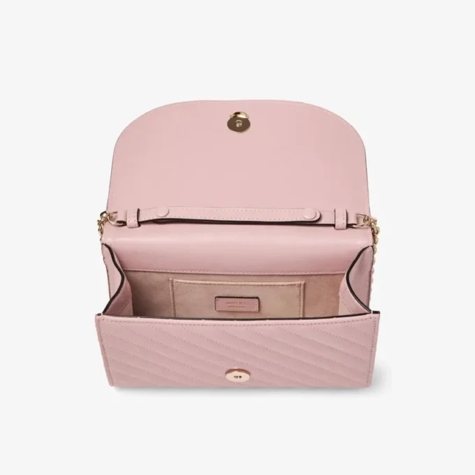 Curve Clutch Rose Quilted Biker Leather Clutch Bag