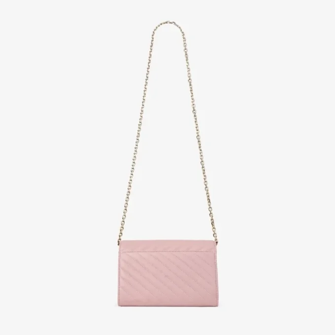 Curve Clutch Rose Quilted Biker Leather Clutch Bag