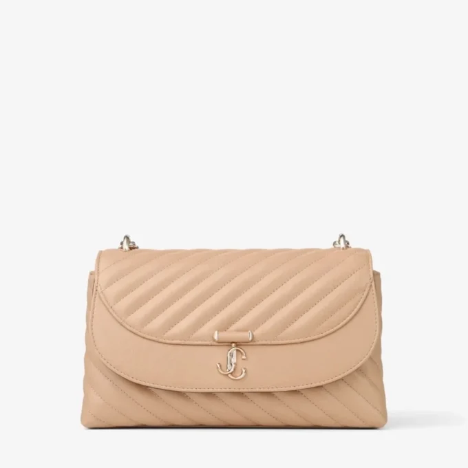 Curve Cross Body Medium Chai Quilted Biker Leather Crossbody Bag