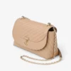 Curve Cross Body Medium Chai Quilted Biker Leather Crossbody Bag