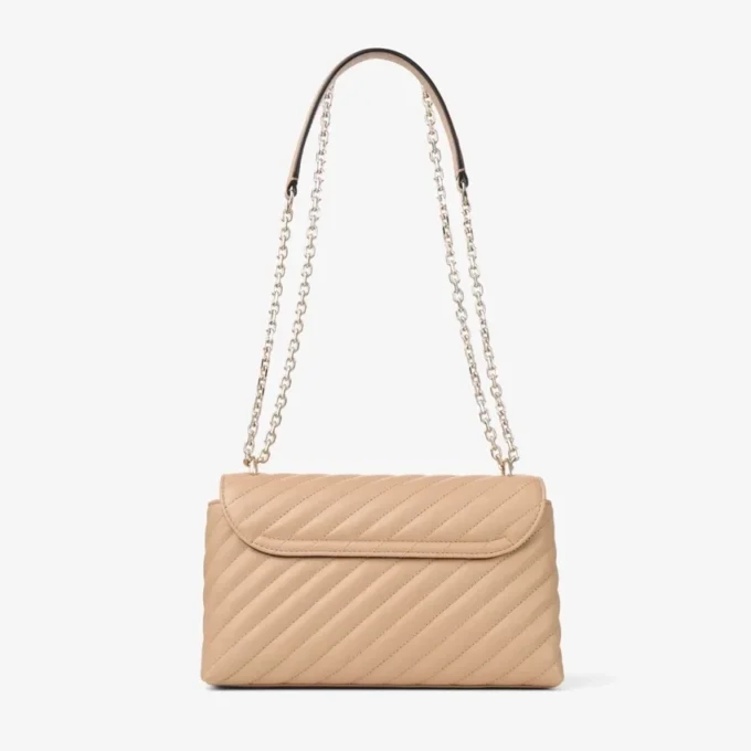 Curve Cross Body Medium Chai Quilted Biker Leather Crossbody Bag