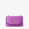 Curve Cross Body Small Violet Orchid Quilted Satin Crossbody with Crystal Jc Bar