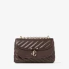 Curve Crossbody Small Chocolate Quilted Biker Leather Crossbody Bag