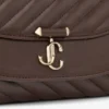 Curve Crossbody Small Chocolate Quilted Biker Leather Crossbody Bag