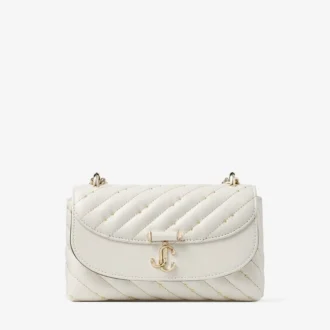 Curve Crossbody Small Latte Quilted Nappa Leather Crossbody Bag