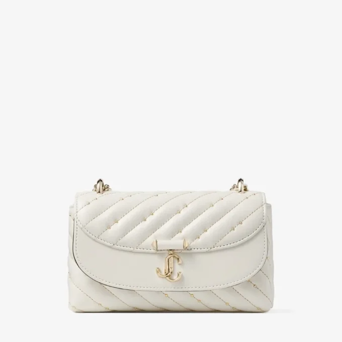 Curve Crossbody Small Latte Quilted Nappa Leather Crossbody Bag