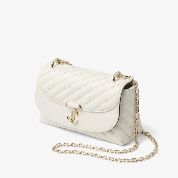 Curve Crossbody Small Latte Quilted Nappa Leather Crossbody Bag