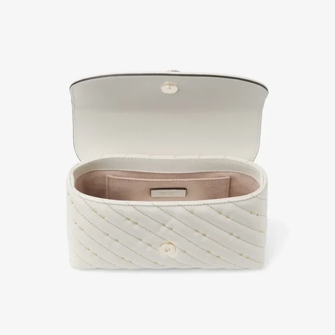 Curve Crossbody Small Latte Quilted Nappa Leather Crossbody Bag