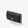 Curve Wallet with Chain Black Quilted Biker Leather Wallet with Chain