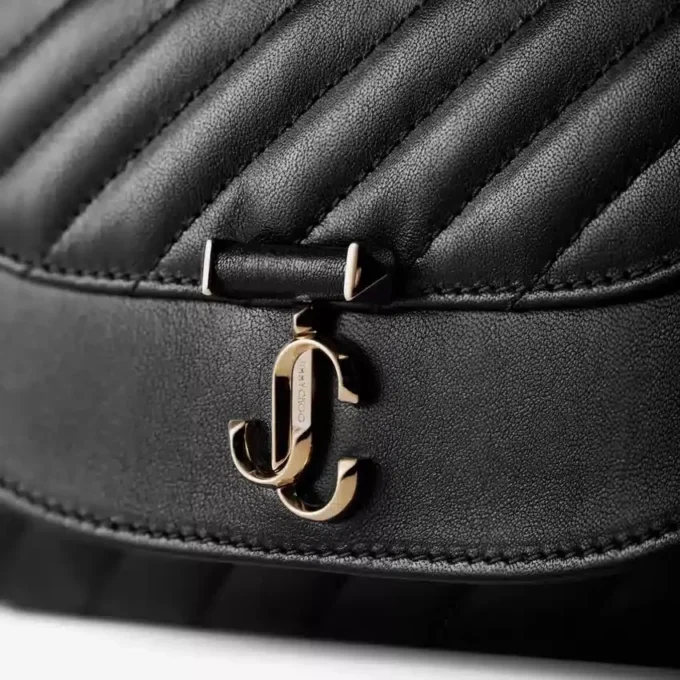 Curve Wallet with Chain Black Quilted Biker Leather Wallet with Chain
