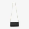 Curve Wallet with Chain Black Quilted Biker Leather Wallet with Chain