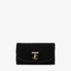 Curve Wallet with Chain Black Quilted Velvet Mini Bag with Crystal Jc Bar