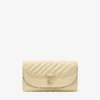 Curve Wallet with Chain Buttermilk Quilted Biker Leather Wallet with Chain