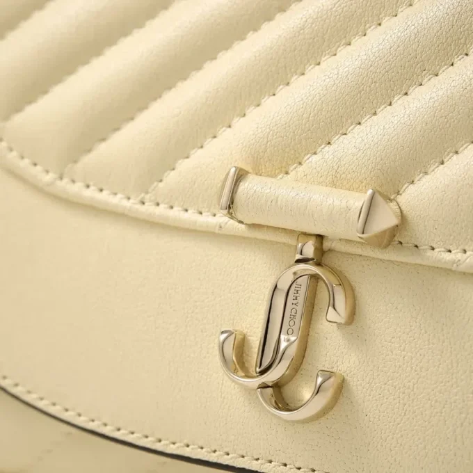 Curve Wallet with Chain Buttermilk Quilted Biker Leather Wallet with Chain
