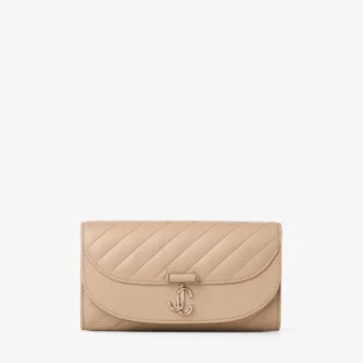 Curve Wallet with Chain Chai Quilted Biker Leather Wallet with Chain