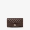 Curve Wallet with Chain Chocolate Quilted Biker Leather Wallet Chain