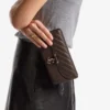 Curve Wallet with Chain Chocolate Quilted Biker Leather Wallet Chain