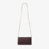 Curve Wallet with Chain Deep Merlot Quilted Biker Leather Wallet Chain