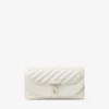 Curve Wallet with Chain Latte Quilted Nappa Leather Wallet with Chain