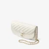 Curve Wallet with Chain Latte Quilted Nappa Leather Wallet with Chain
