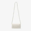 Curve Wallet with Chain Latte Quilted Nappa Leather Wallet with Chain